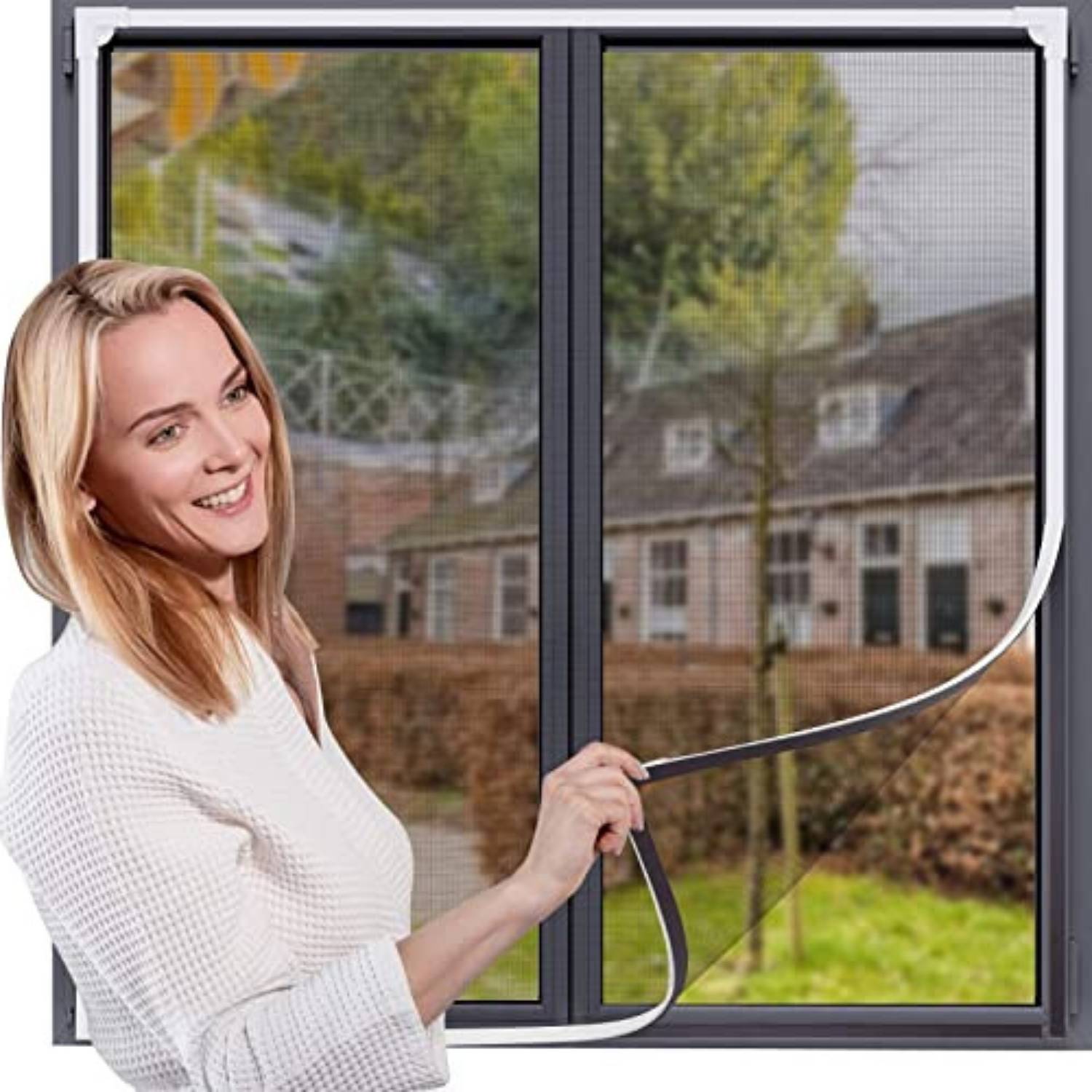 Magnetic Window Screen Standard Mesh (Grey) 100 x 100 cm